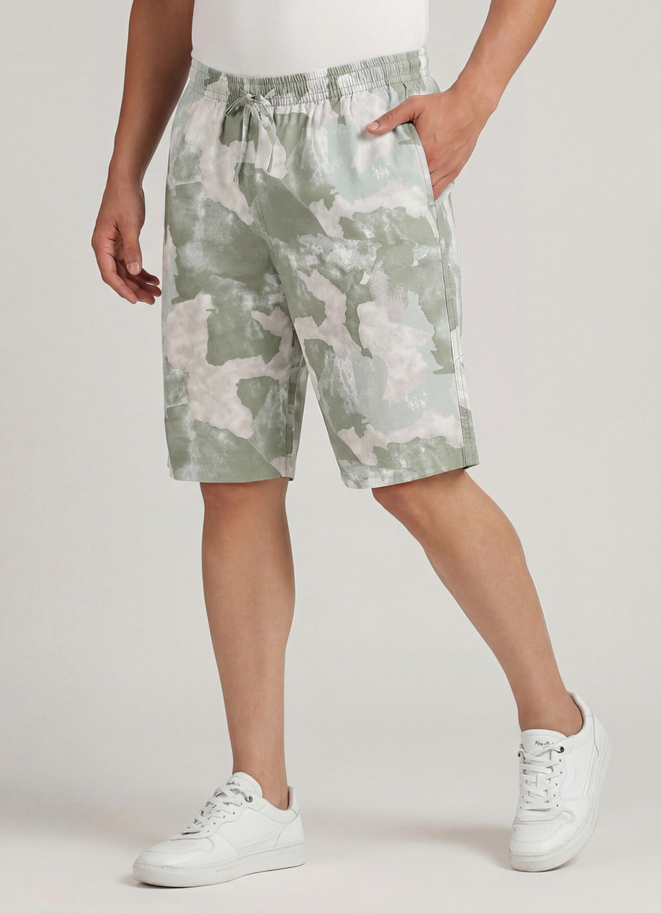Green All Over Printed Shorts, , large image number 0
