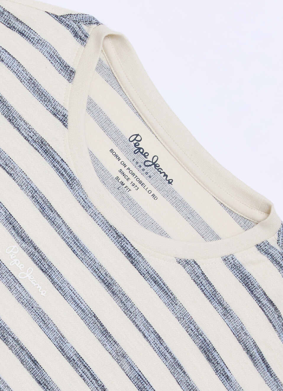 Men White Striped Long Sleeve T-shirt, , large image number 6