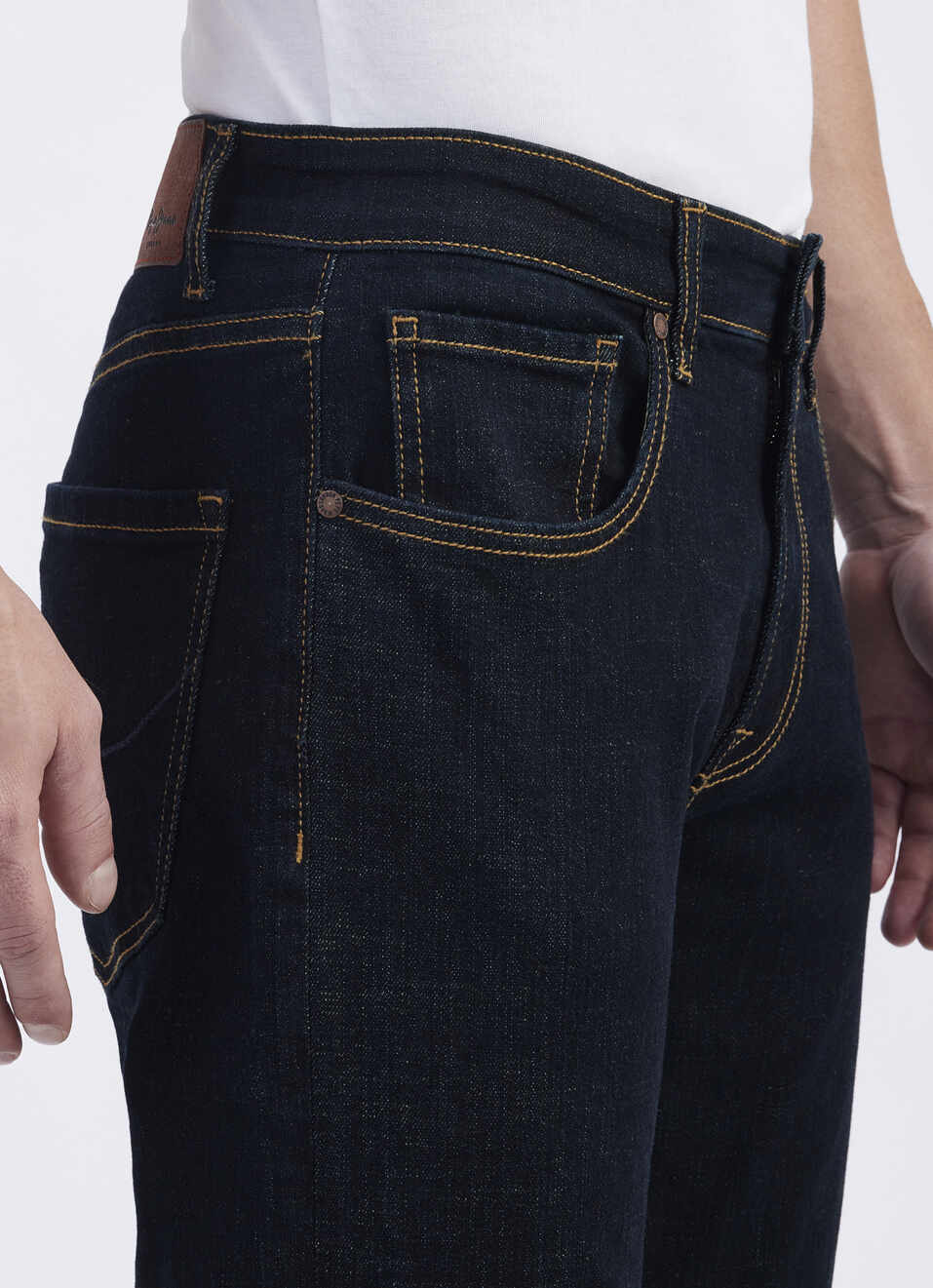 Men Blue Mid Rise Straight Jeans, , large image number 4