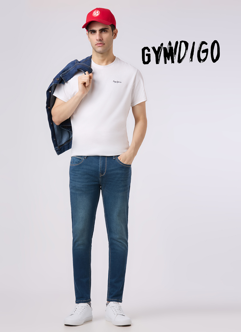 Men Blue Skinny Fit Ankle-length Gymindigo Jeans, , large image number 1