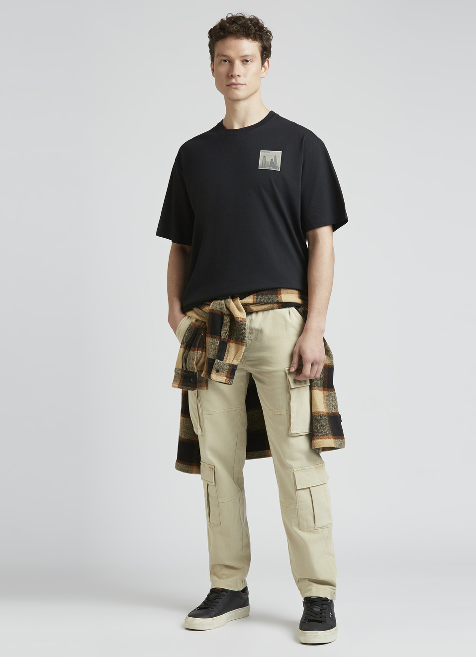 Black Back Print Short Sleeve Oversized T-shirt, , large image number 5