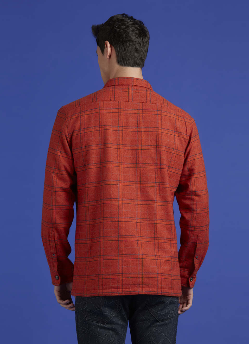 Rust Check Full Sleeve Oversized Shirt, , large image number 2