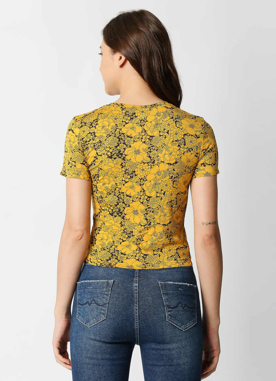 Glory Gathered Detail Crop T-shirt, , large image number 2
