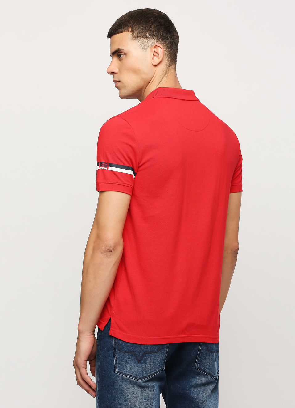 Red Solid Short Sleeve Polo, , large image number 2