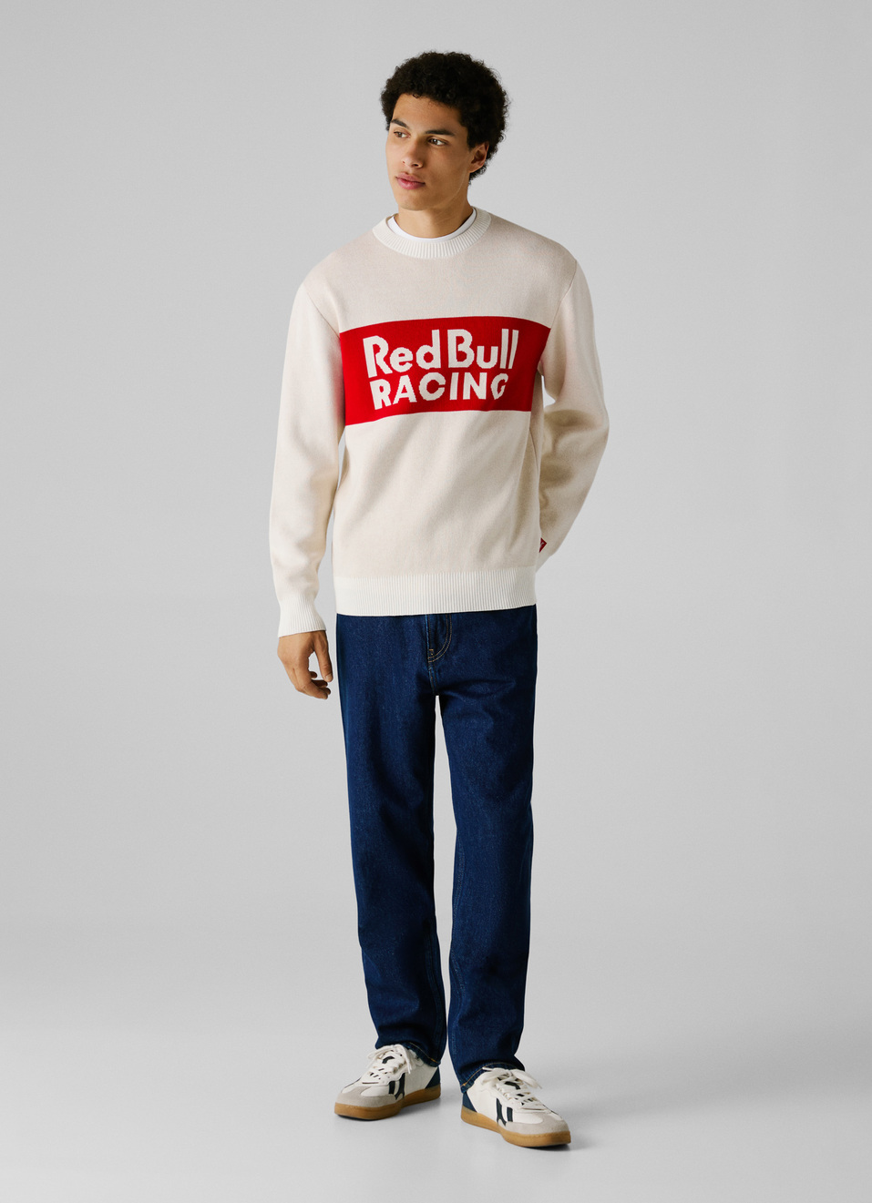 Red Bull Racing X Pepe Jeans Ecru Logo Comfort Fit Sweatshirt, , large image number 3