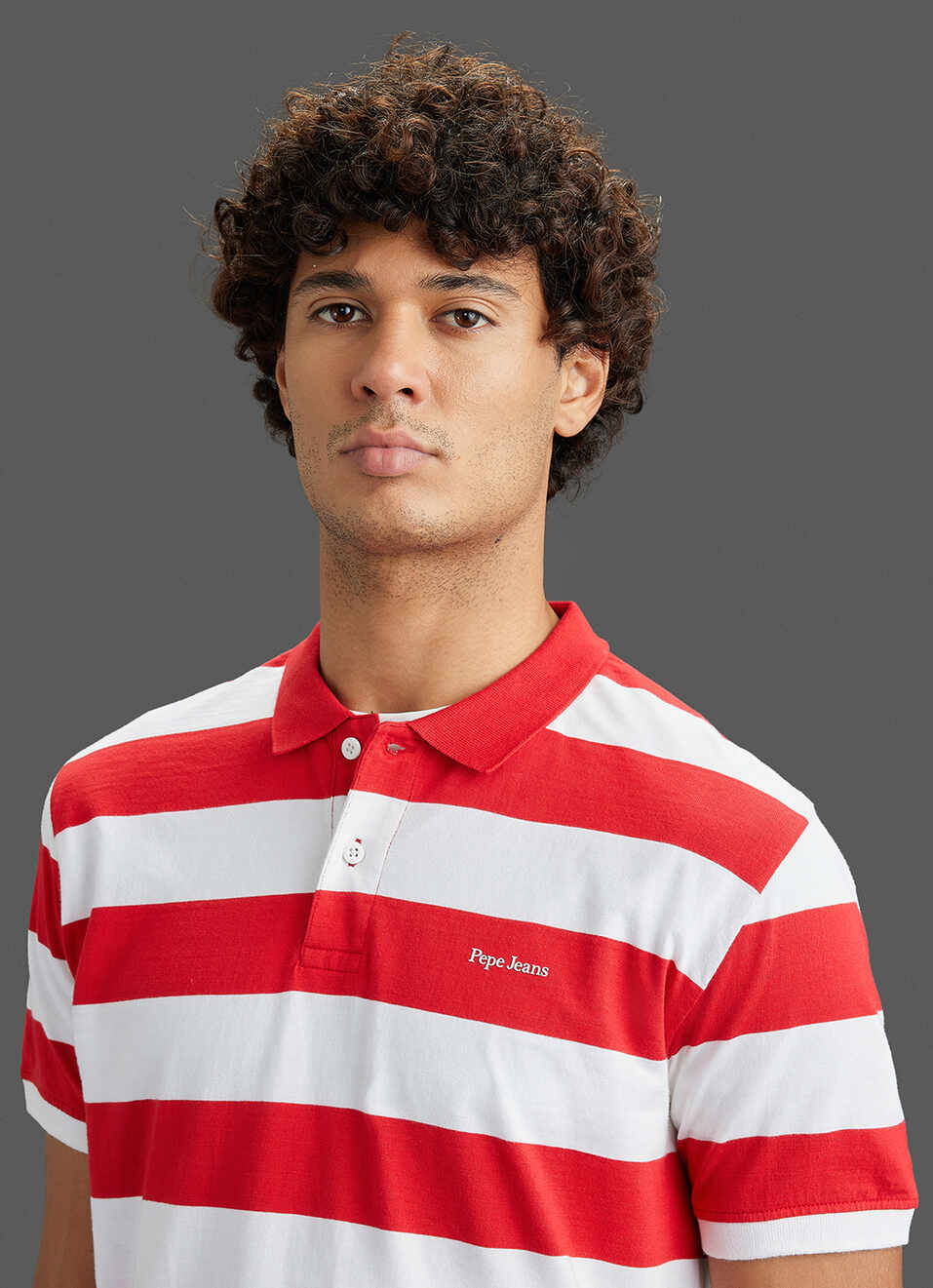 Men Red Regular Fit Short Sleeve Striped Polo, , large image number 4