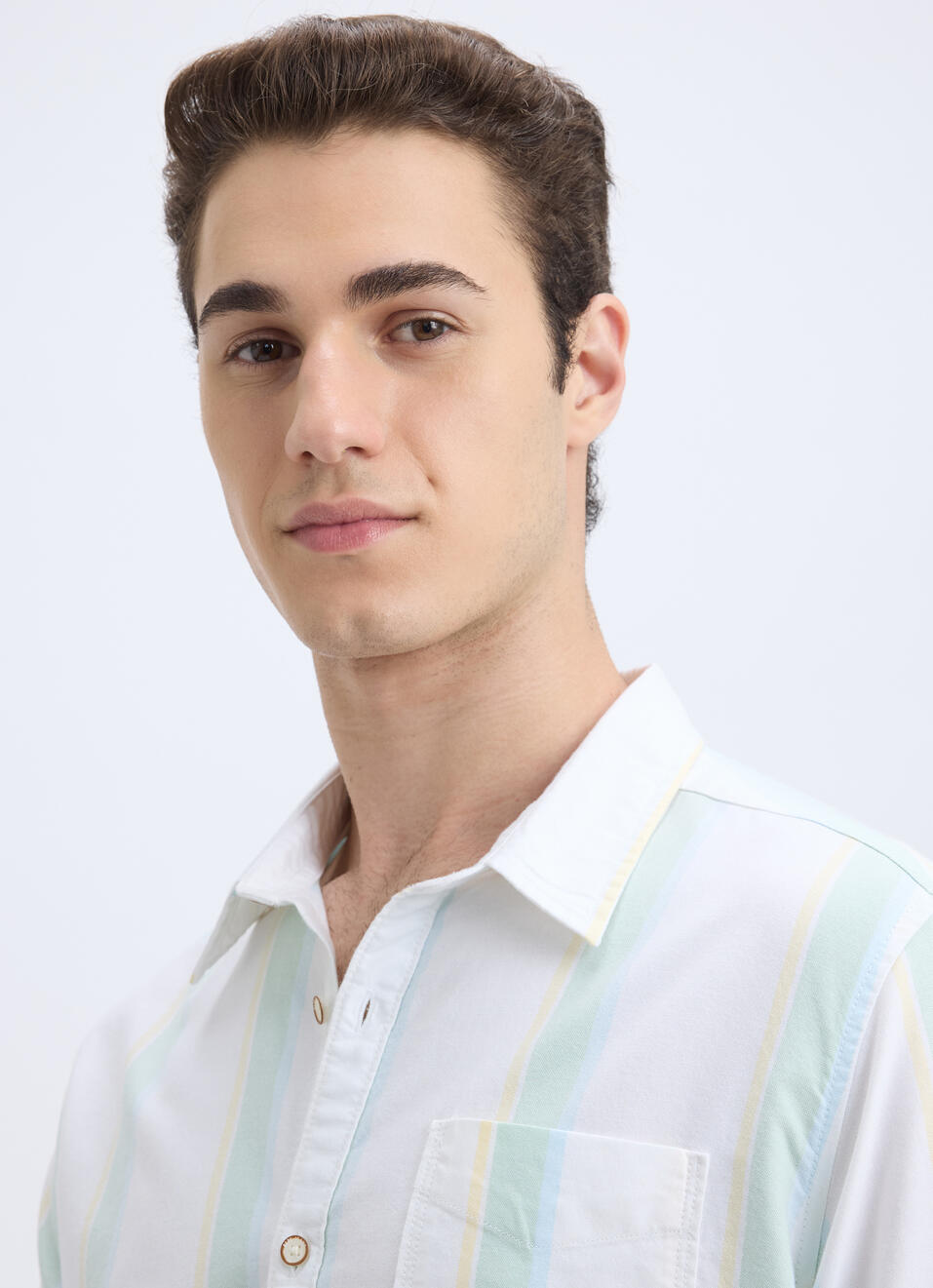 Men White Stripe Full Sleeve Shirt, , large image number 4