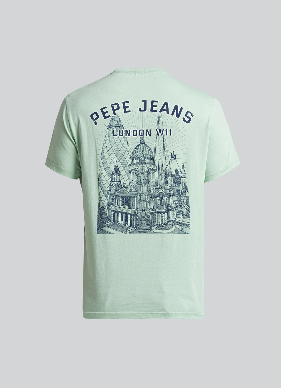 Light Green Back Print Short Sleeve T-shirt, , large image number 7