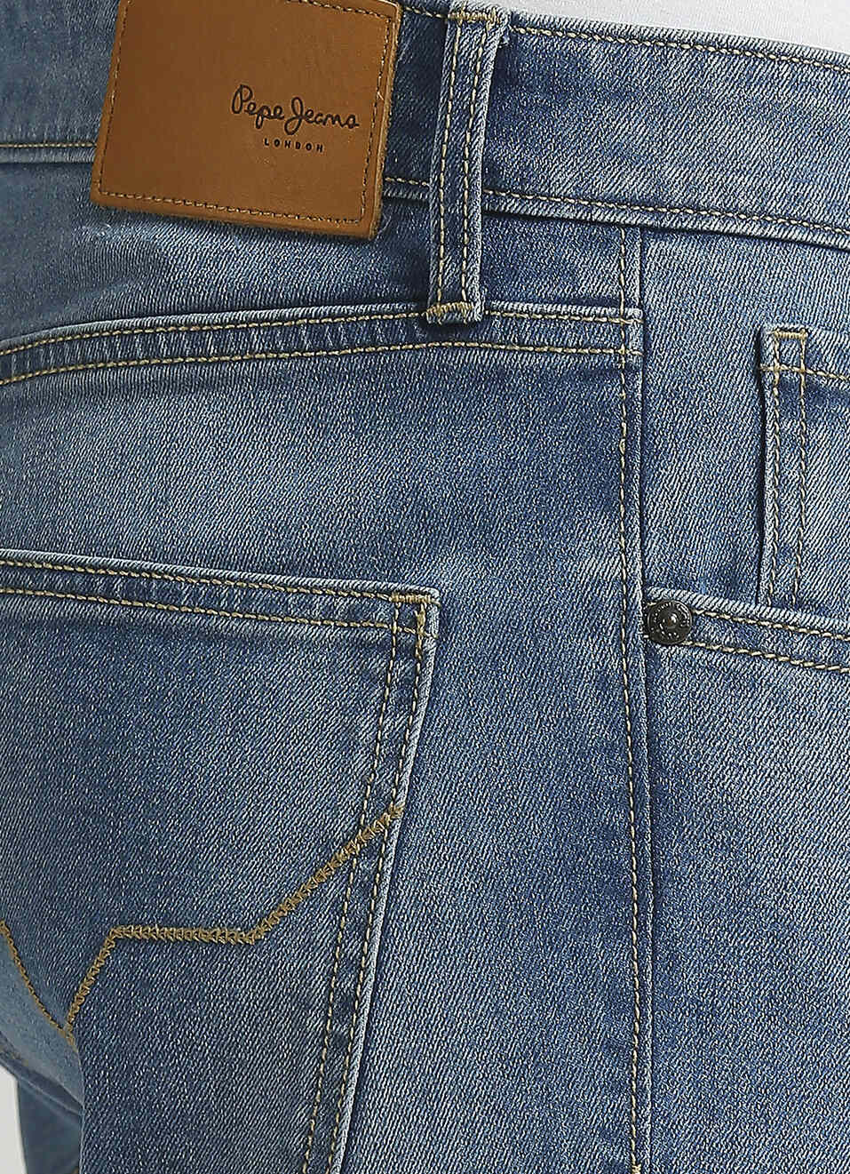 Vapour Ocean Blue Mid Rise Slim Fit Jeans, , large image number 4