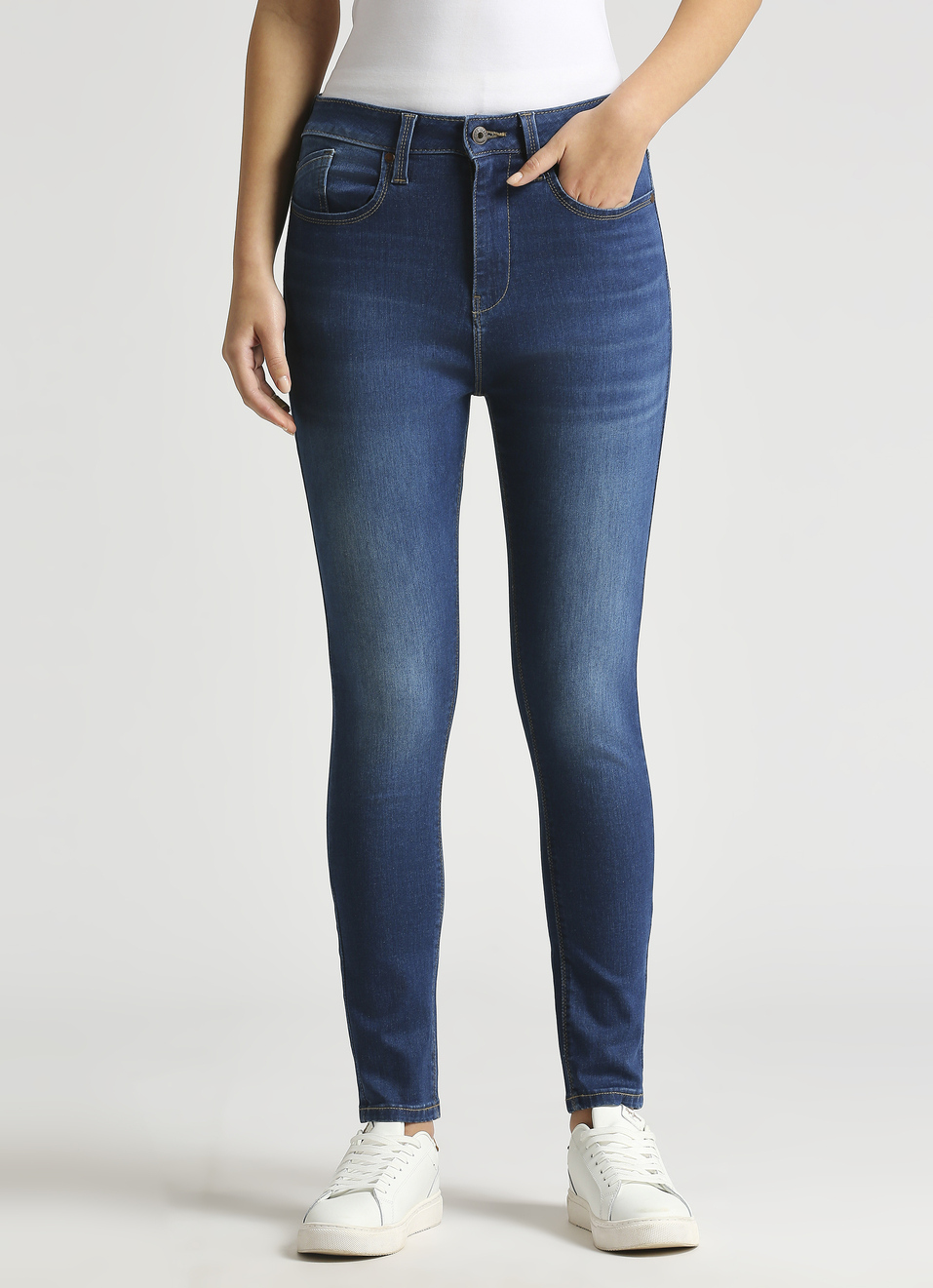 Dion High Waist Skinny Fit Powerflex Jeans, , large image number 1