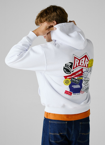 Red Bull Racing X Pepe Jeans White Loose Fit Hoodie