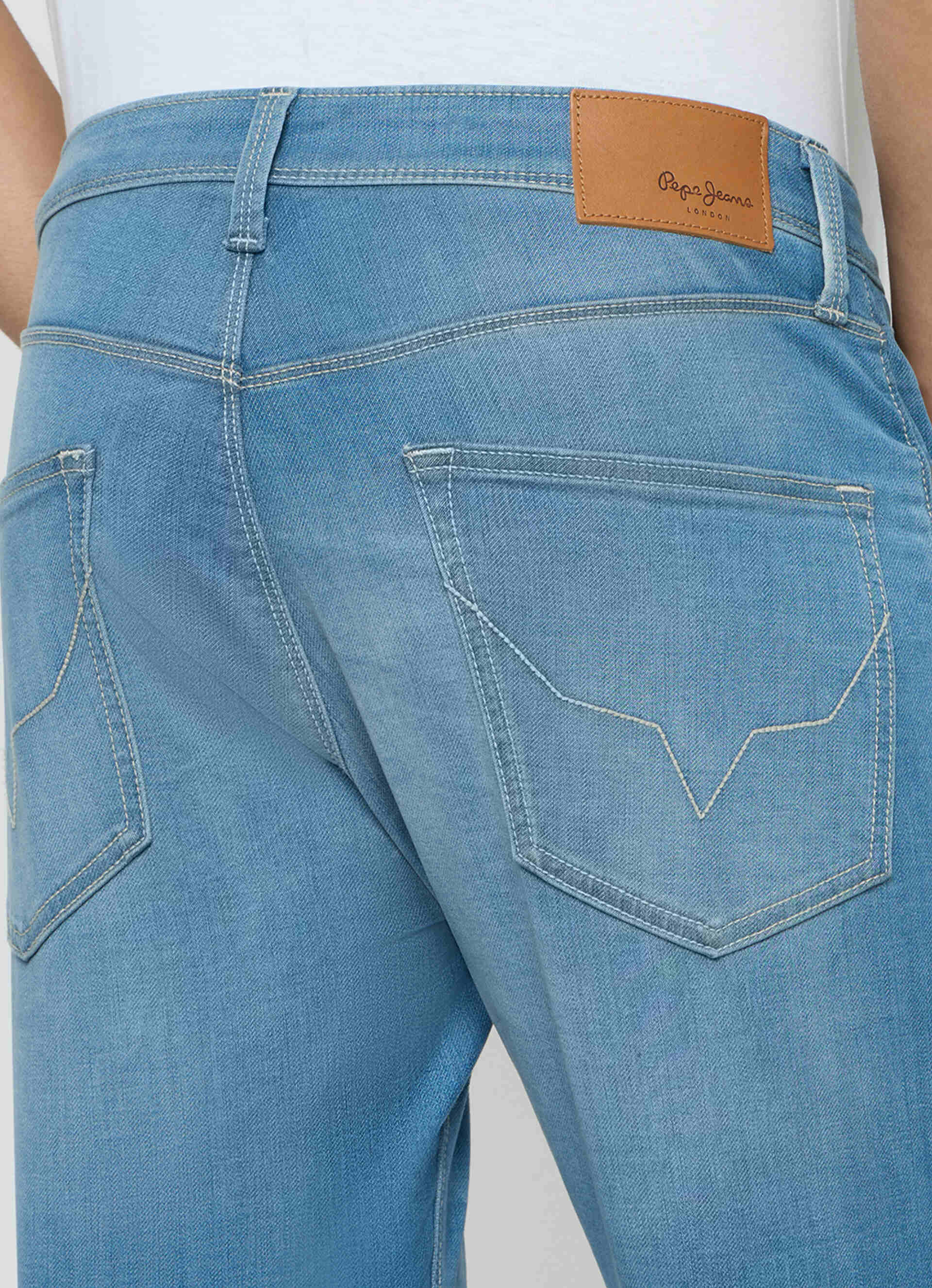 Men Blue Straight Fit Stretchable Jeans, , large image number 9