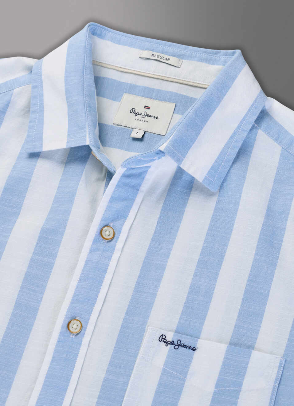 Men Blue Striped Shirt, , large image number 3