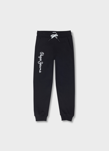 Boys Black Ribbed Waist Knit Joggers