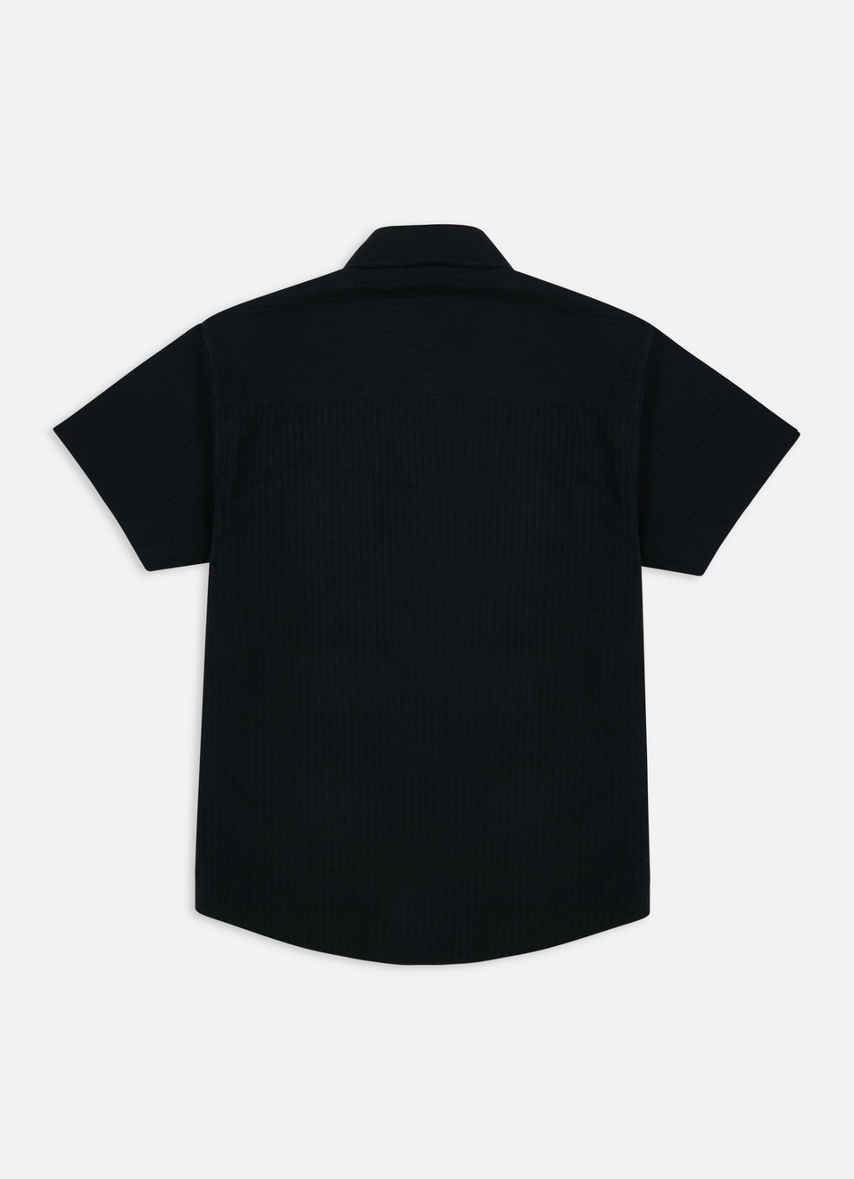Boys Black Trendy Pocket Short Sleeve Seersucker Shirt, , large image number 1