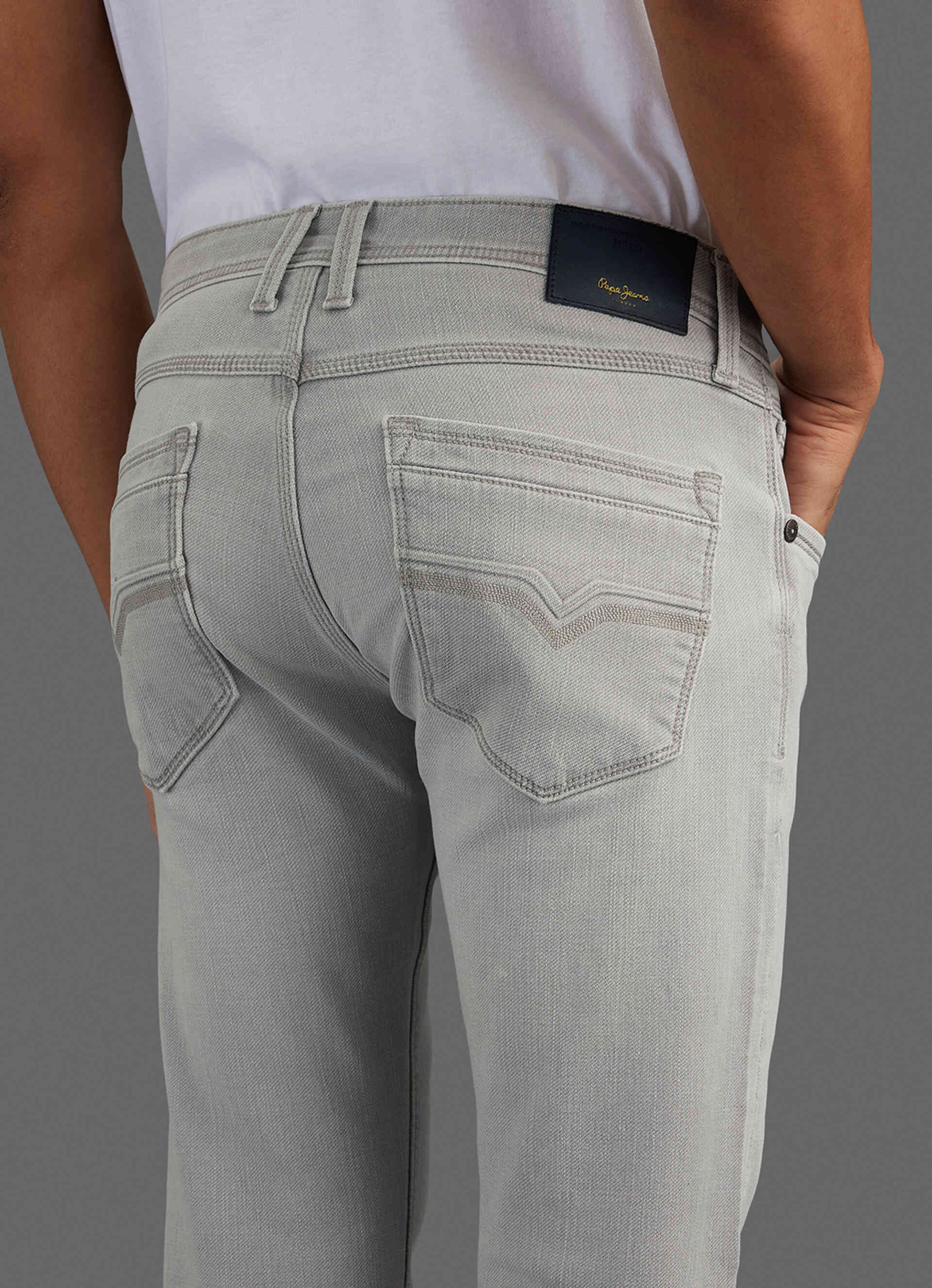 Men Grey Slim Fit Mid Rise Stretchable Jeans, , large image number 7