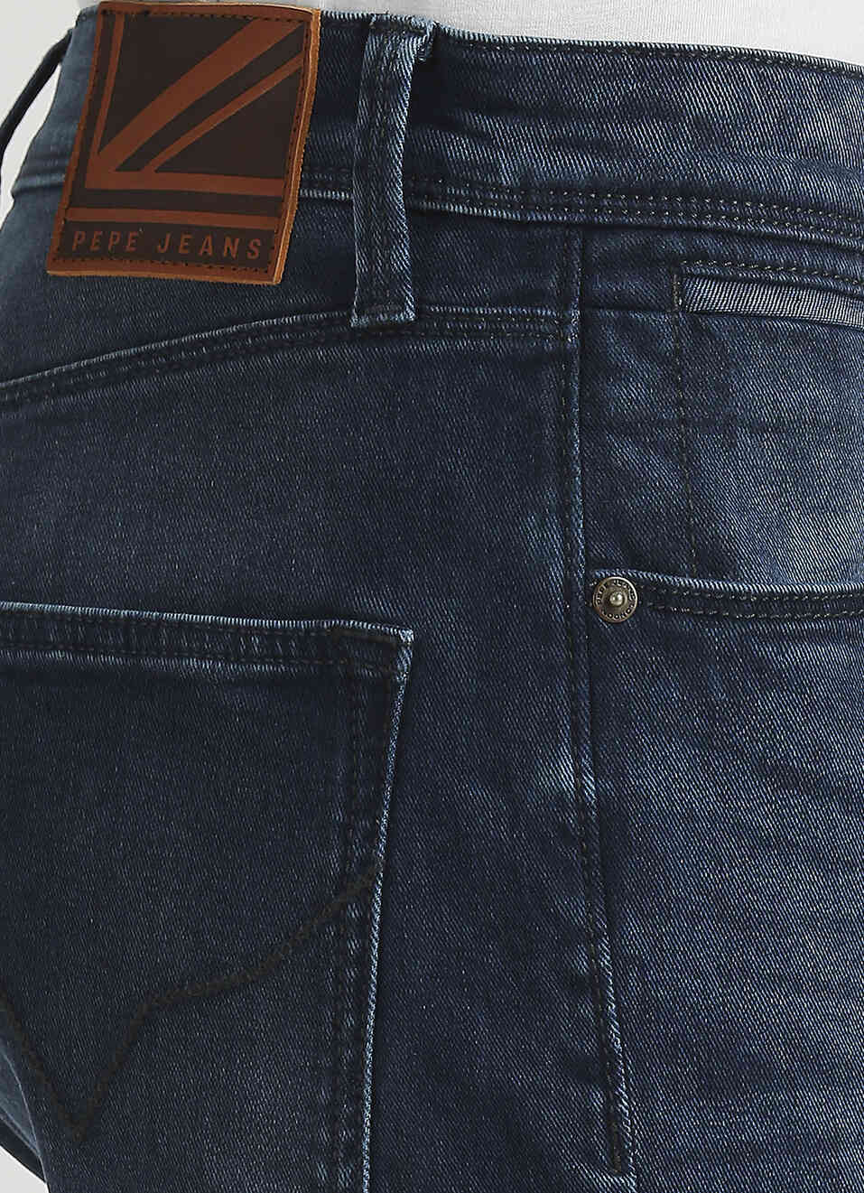 Holborne Dark Blue Mid Rise Straight Fit Jeans, , large image number 4
