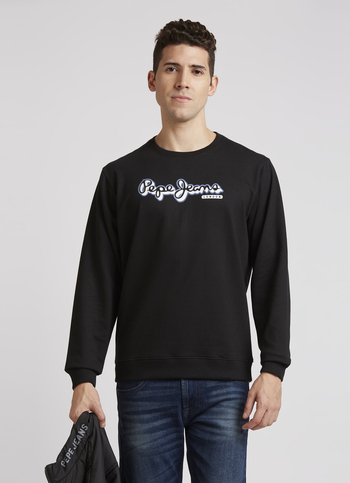 Black Graphic Print Full Sleeve Sweatshirt