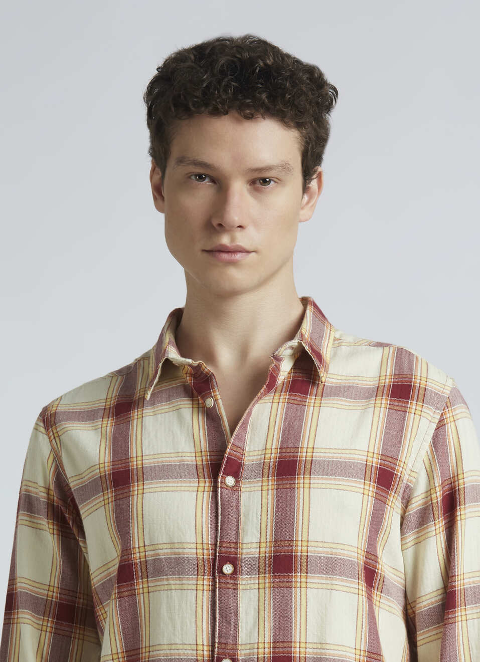 Yellow And Red Checks Full Sleeve Shirt, , large image number 4