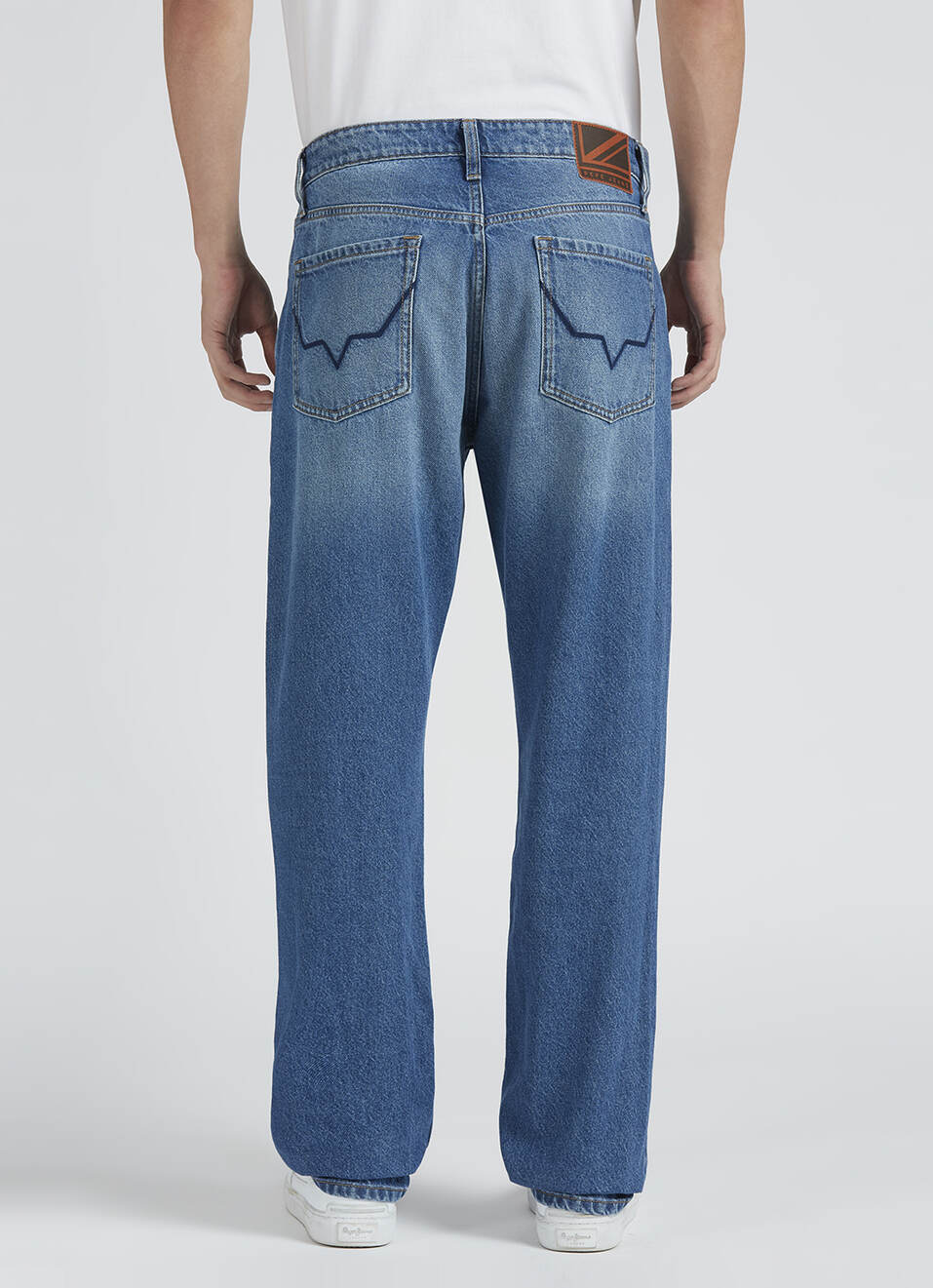 Marvis Blue Mid Rise Loose Straight Jeans, , large image number 3