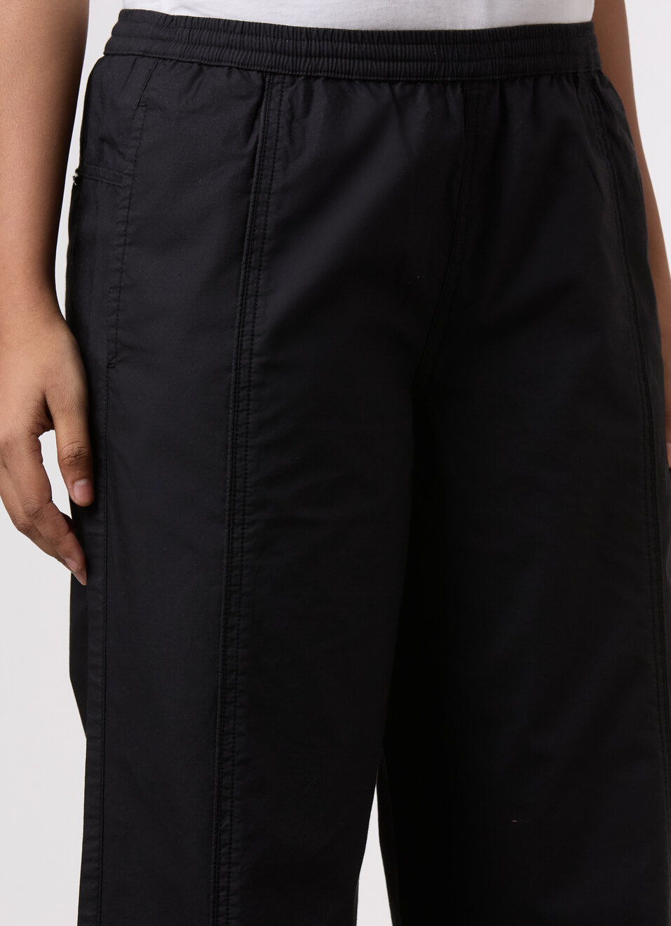 Women Black High Rise Wide Leg Cargo Pants, , large image number 4