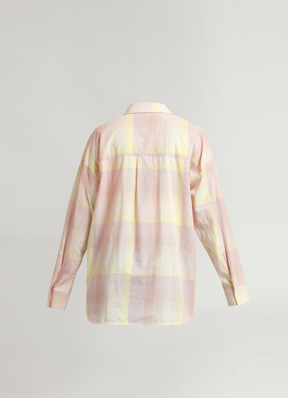 Pink Broad Checks Extended Shoulder Oversized Shirt, , large image number 7