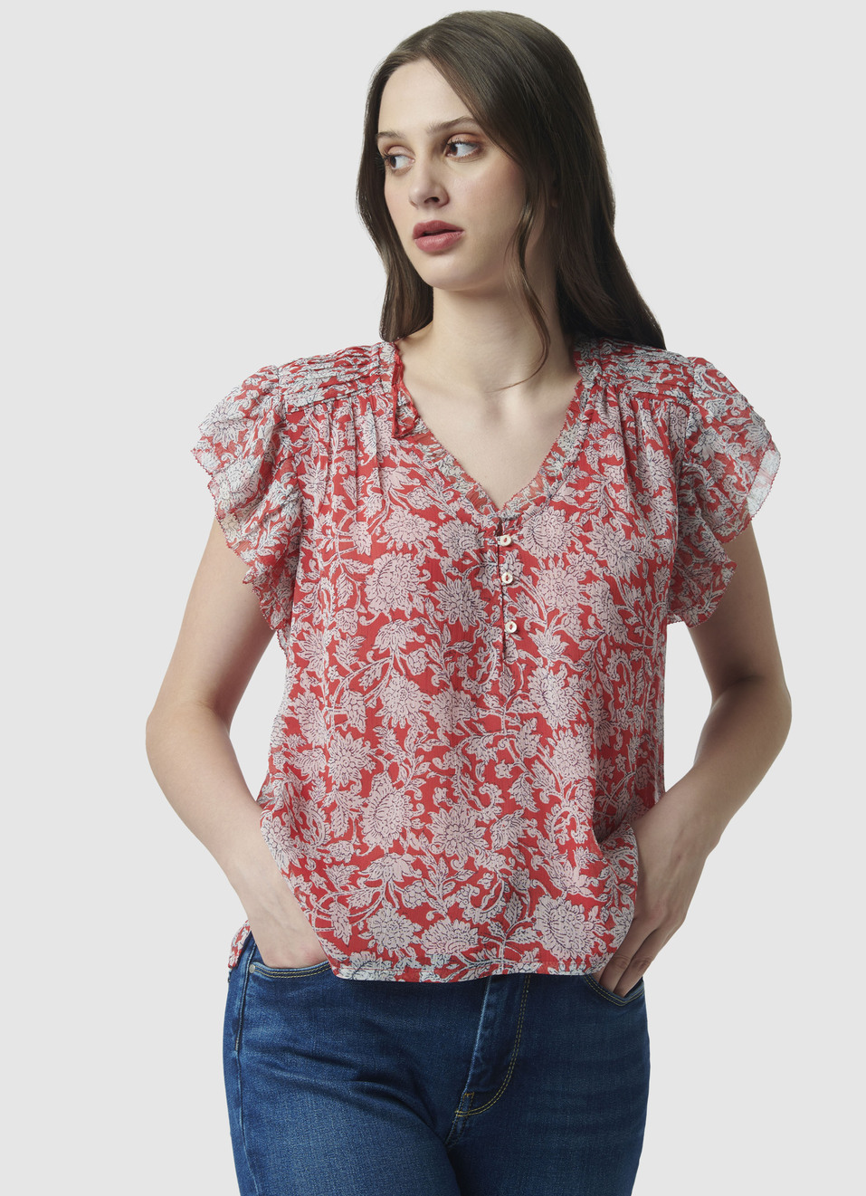 PALESA V NECK TOP, , large image number 1