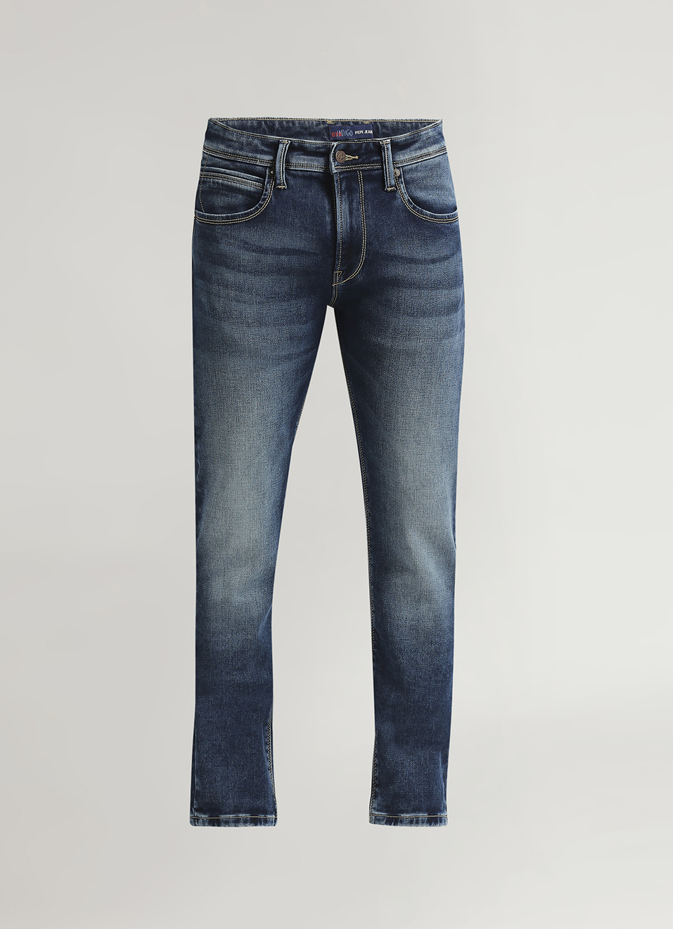 Vapour Dark Blue Low Rise Tapered Gymindigo Jeans, , large image number 5