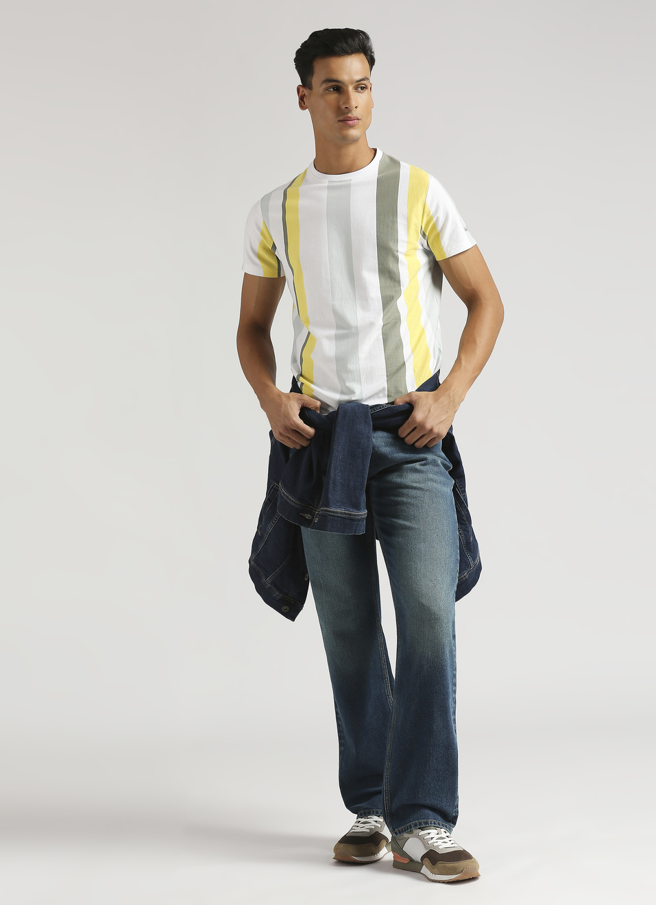 Yellow Trendy Striper T-shirt, , large image number 5