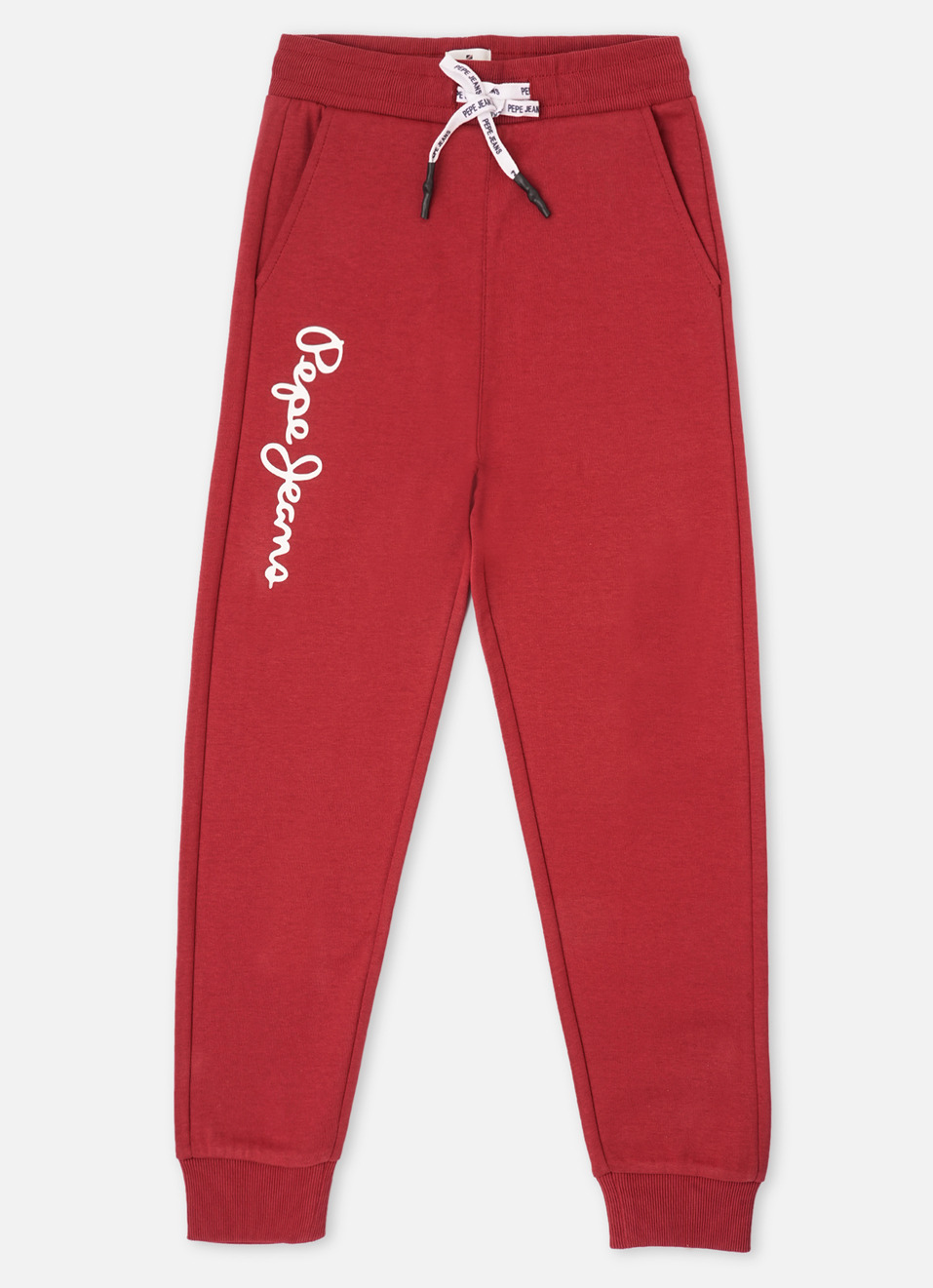 Boys Red Ribbed Waist Knit Joggers, , large image number 0