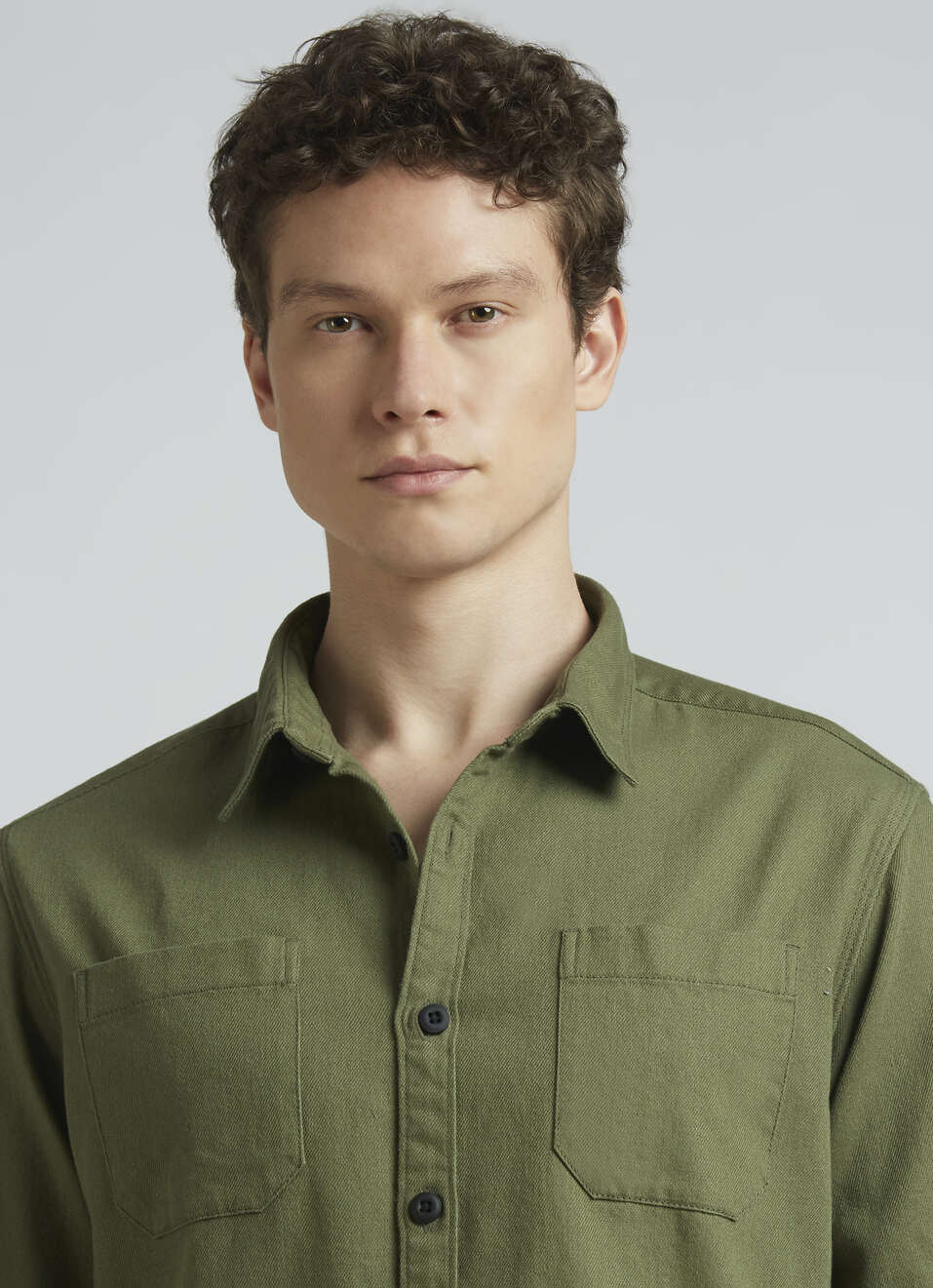 Double Pocket Olive Full Sleeve Shirt, , large image number 4