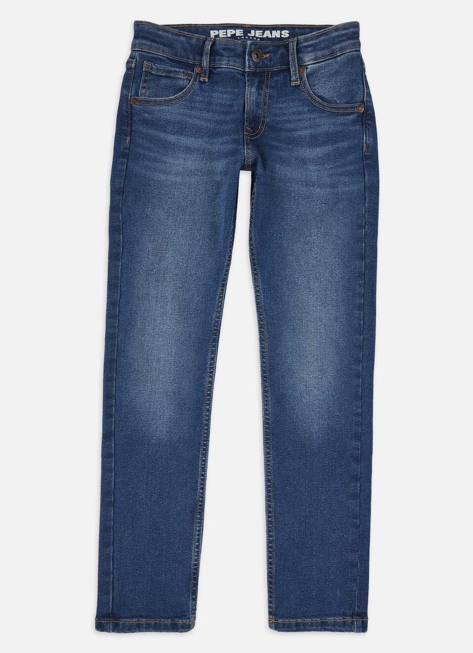 Boys Cashed Blue Mid Rise Slim Jeans, , large image number 0