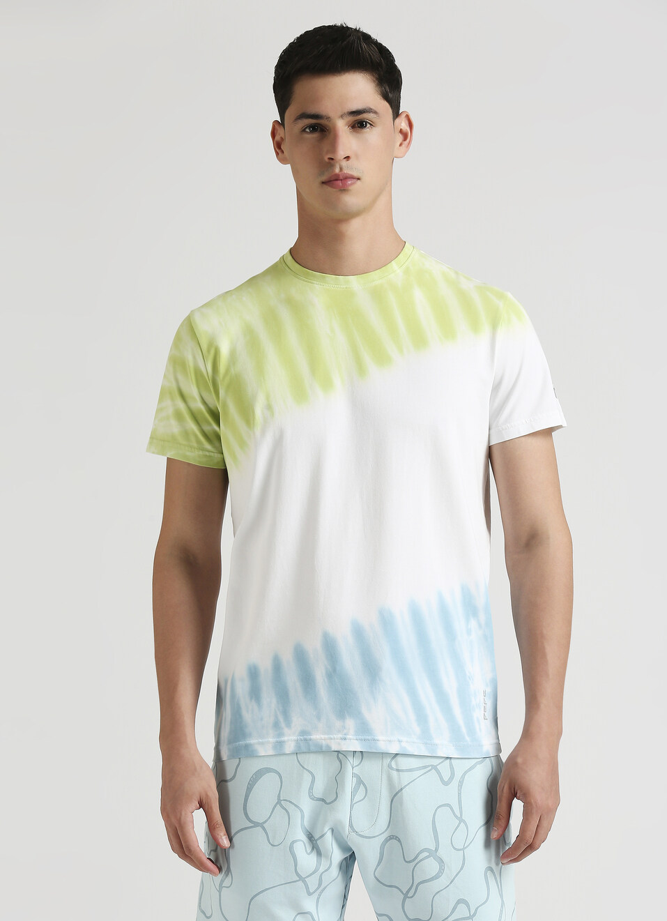 White Tie And Dye Print Short Sleeve T-shirt, , large image number 1