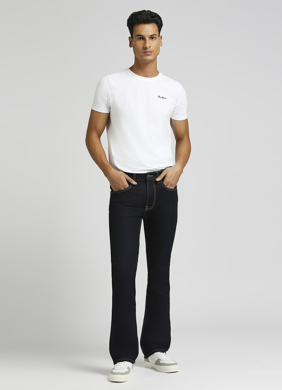 Raw Mid Rise Bootcut Jeans, , large image number 1
