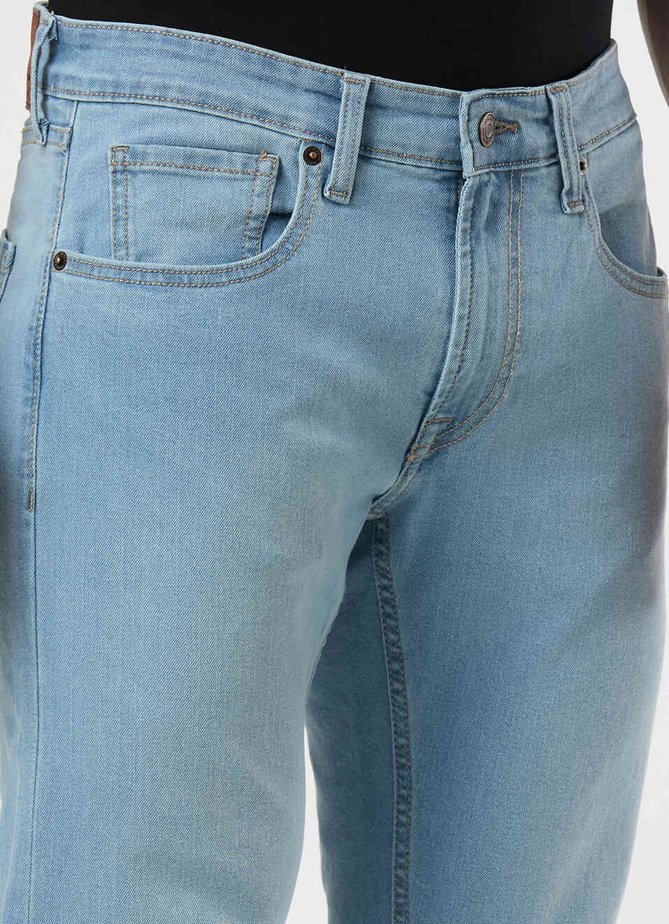 Men Light Blue Low Rise Slim Fit Stretchable Jeans, , large image number 4
