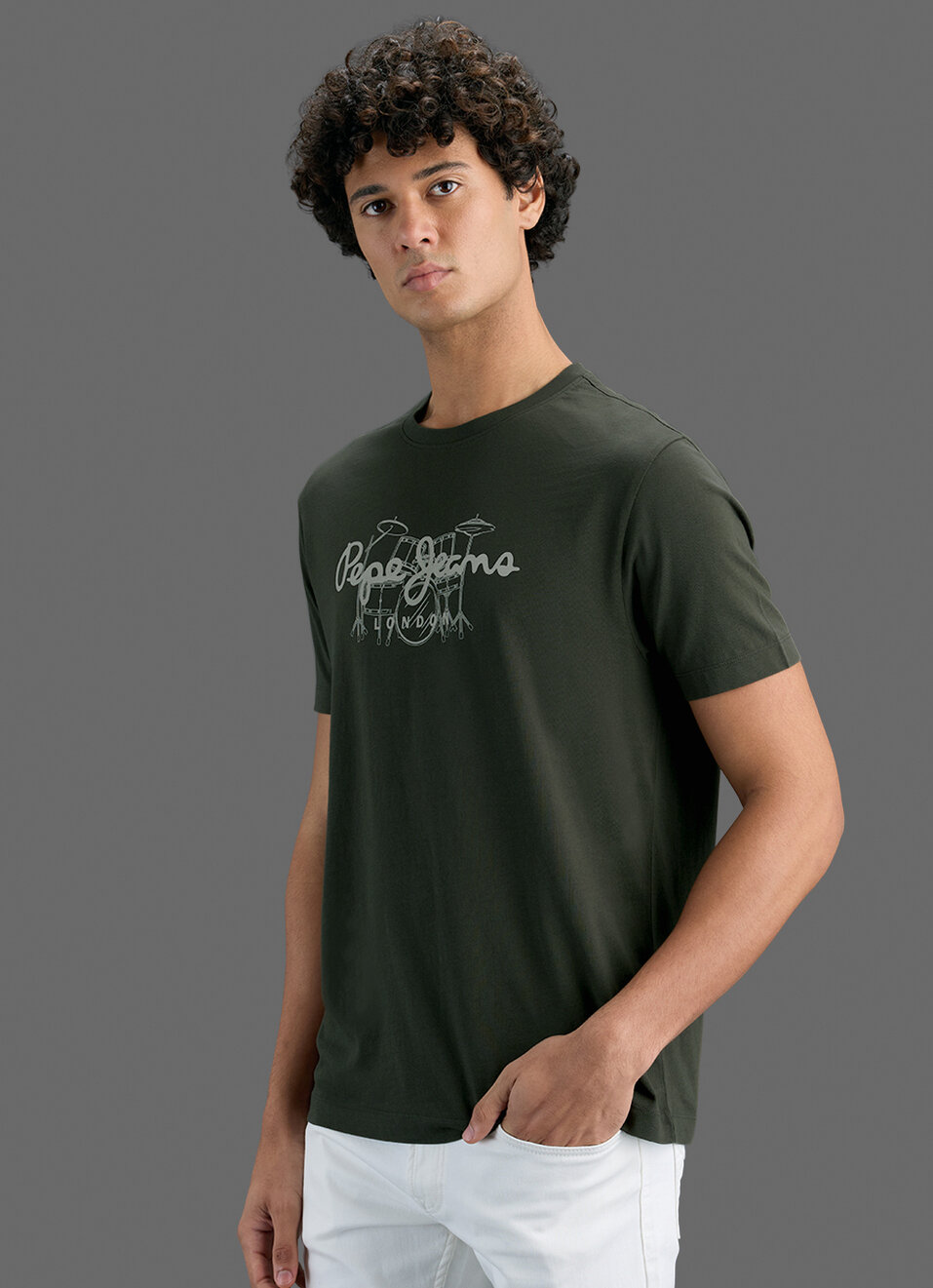Men Olive Green Slim Printed T-shirt, , large image number 6
