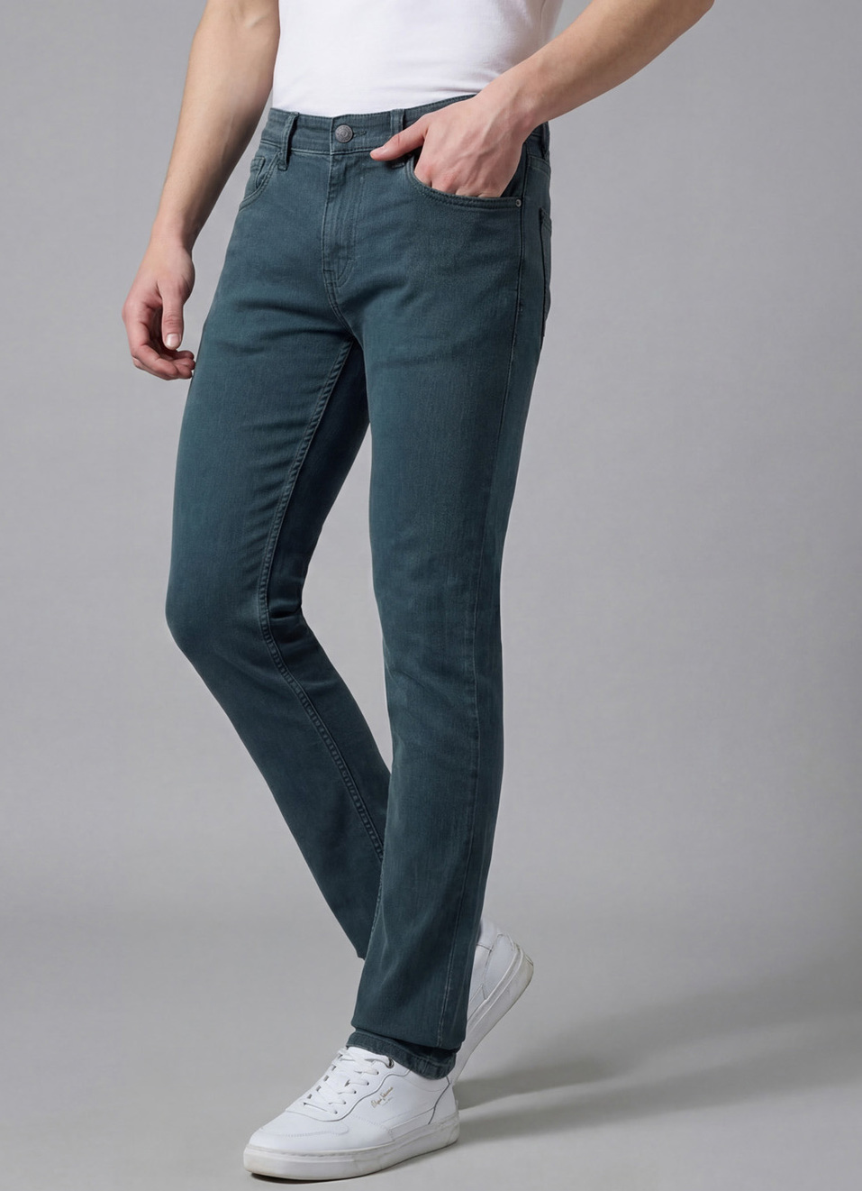 Men Grey Slim Fit Mid Rise Jeans , , large image number 0