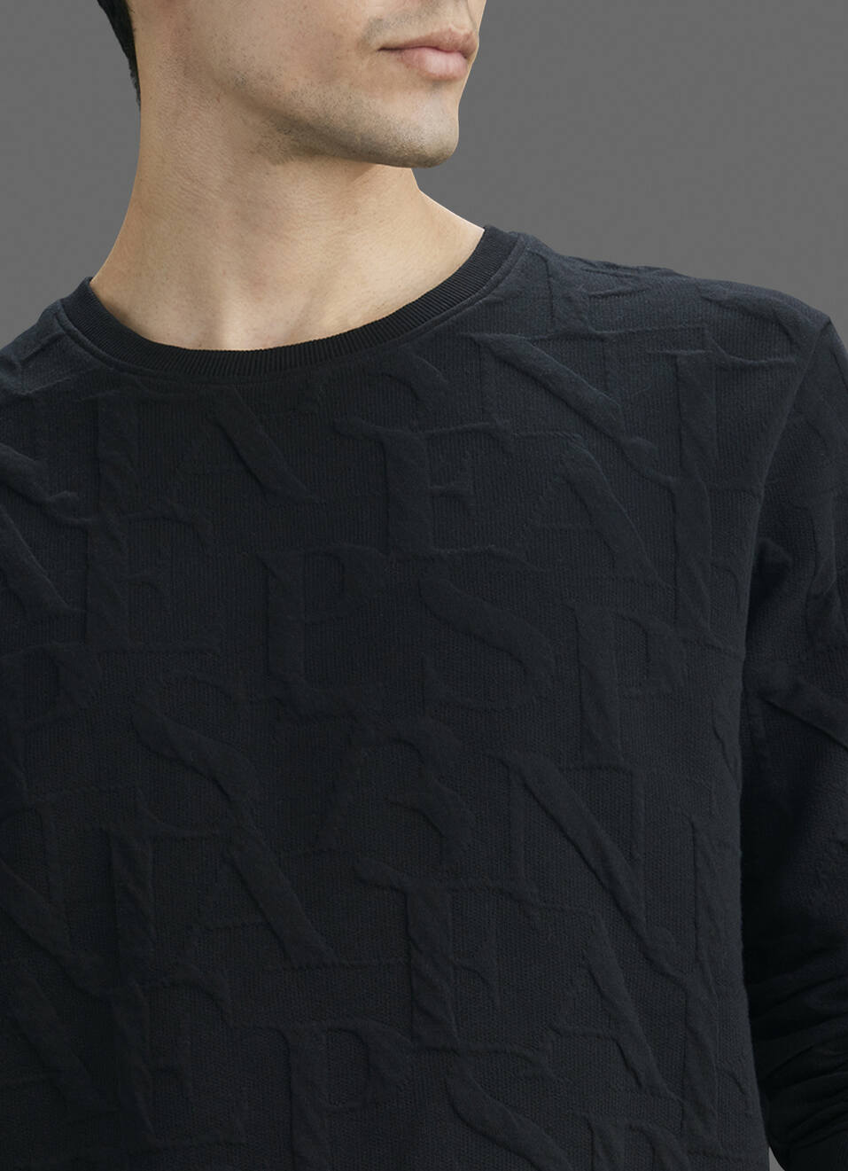 Men Black All Over Print Full Sleeve Sweatshirt, , large image number 1