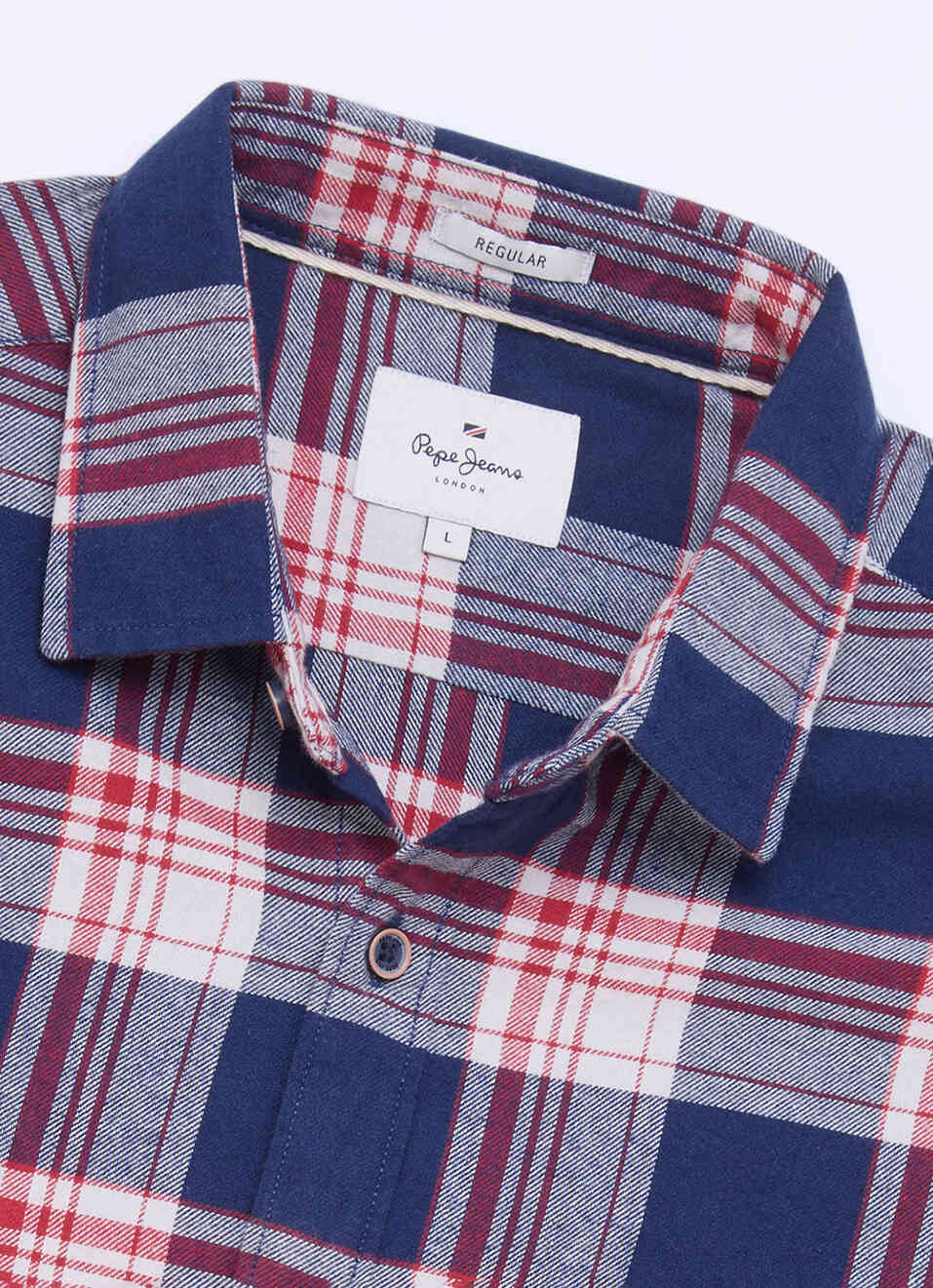 Men Blue Checked Brushed Long Sleeve Shirt, , large image number 6