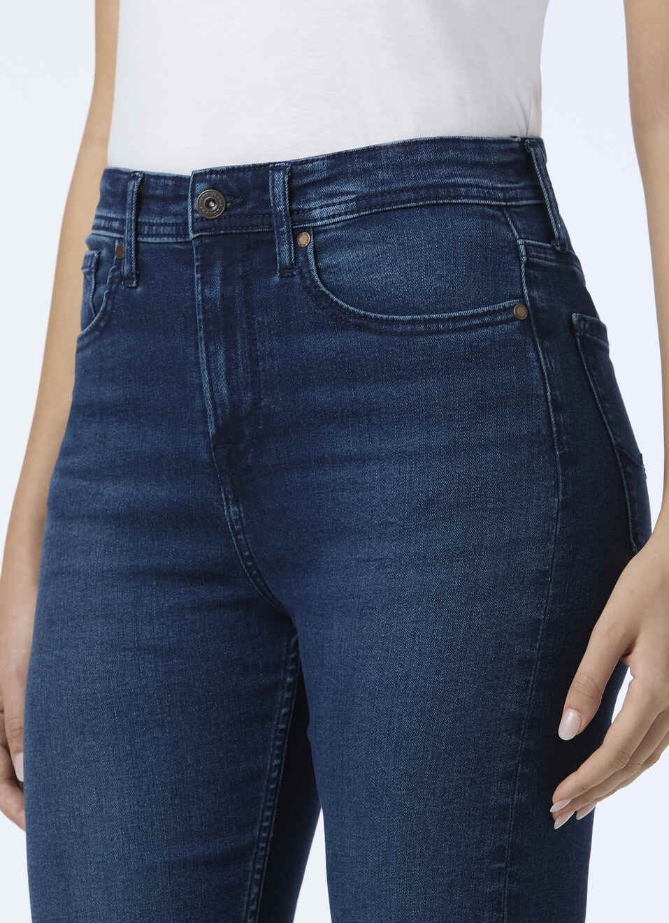 Women Blue High Rise Straight Fit Powerflex Jeans, , large image number 4