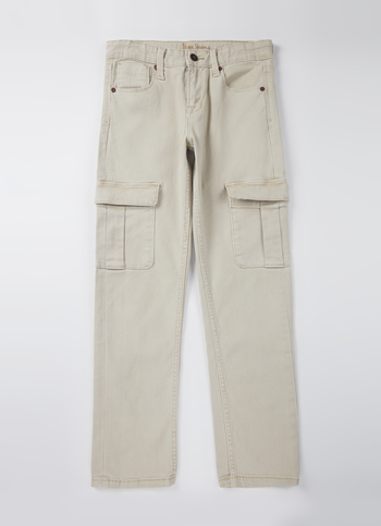 Boys Skater Beige Mid Rise Straight Leg Jeans