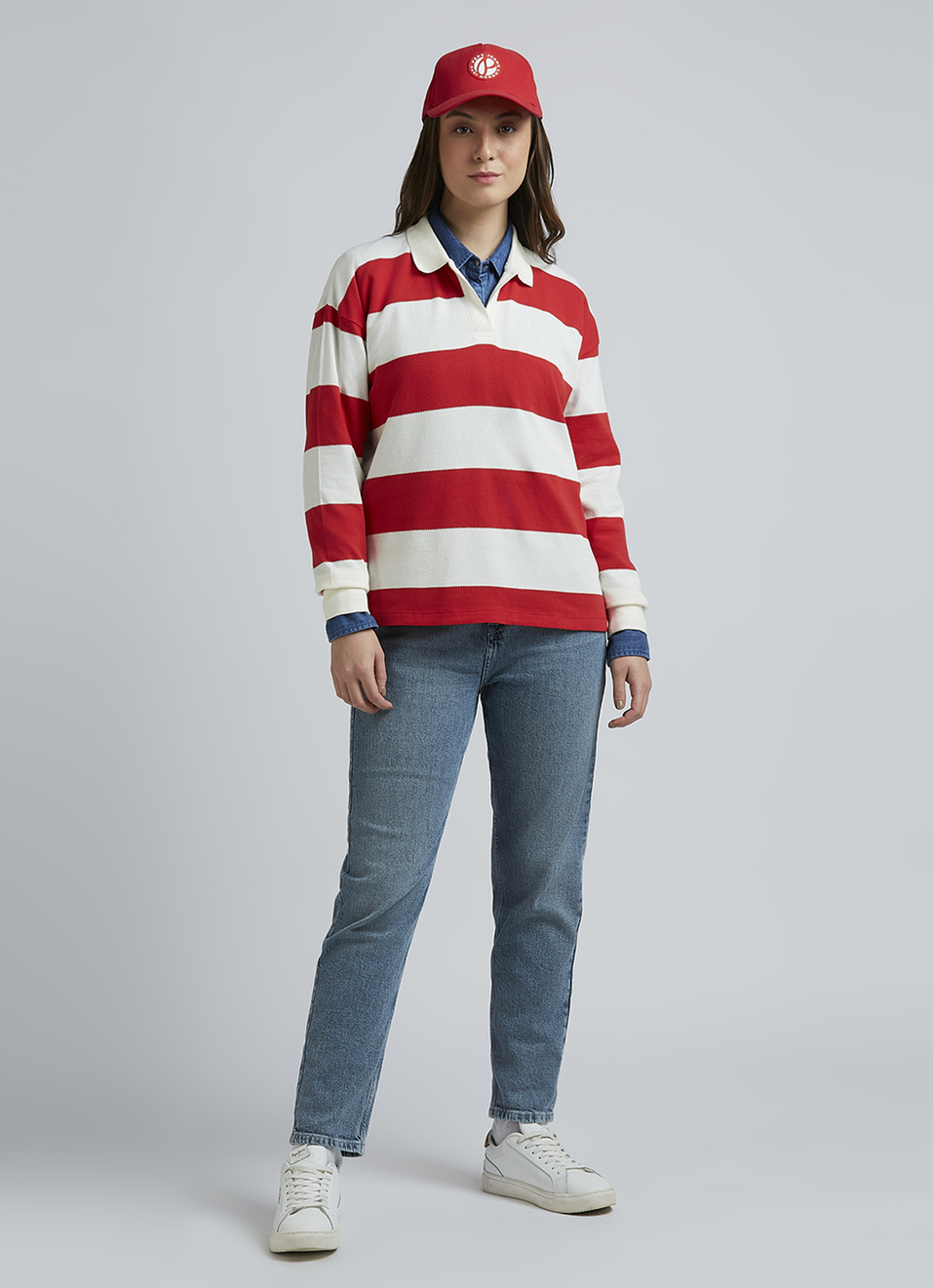 Red Stripes Full Sleeve Polo, , large image number 5