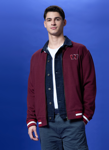 Burgundy Back Print Full Sleeve Sweatshirt