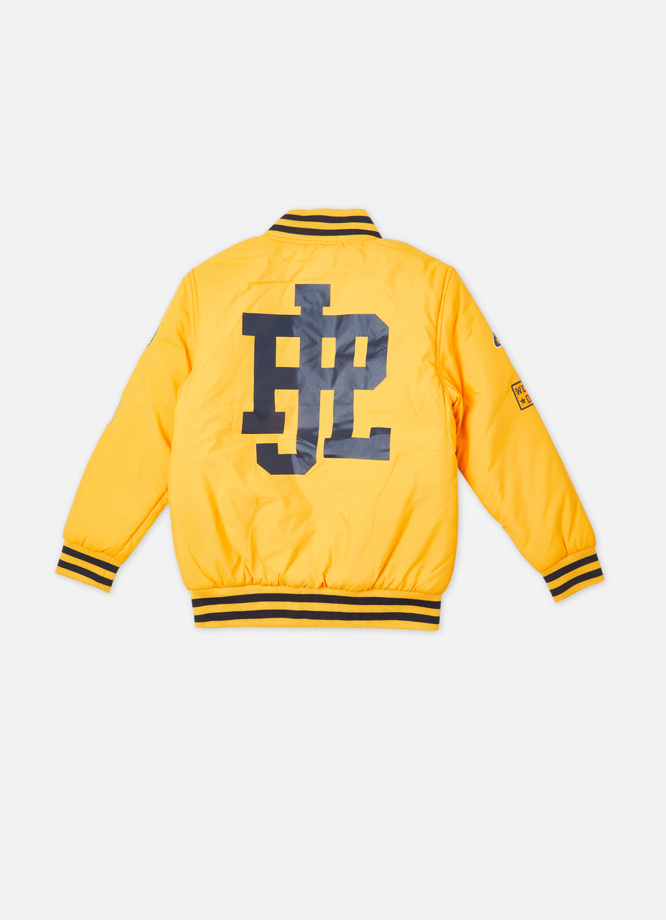 Boys Yellow Ribbed Full Sleeve Jacket, , large image number 1