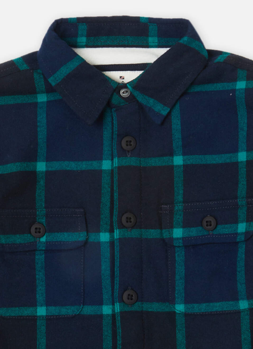 Boys Black Check Full Sleeve Shirt, , large image number 2