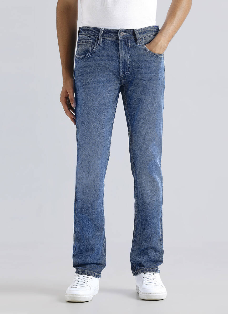Vapour Blue Mid Waist Slim Jeans, , large image number 2
