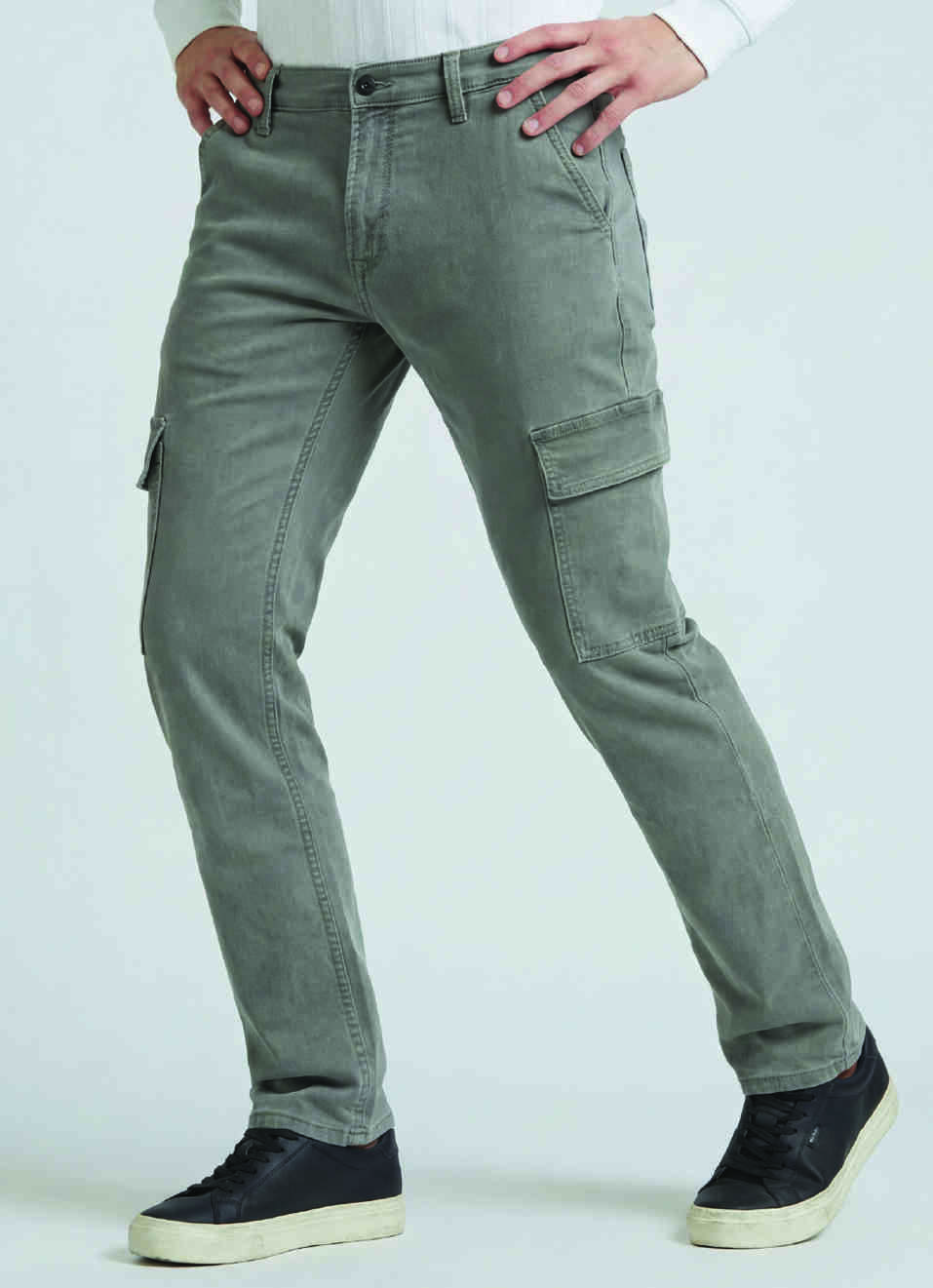 Grey Mid Rise Gymindigo Straight Jeans, , large image number 0