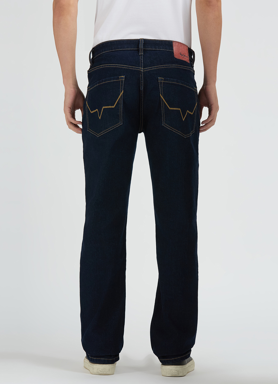 Men Dark Blue Mid Rise Straight Fit Jeans, , large image number 3
