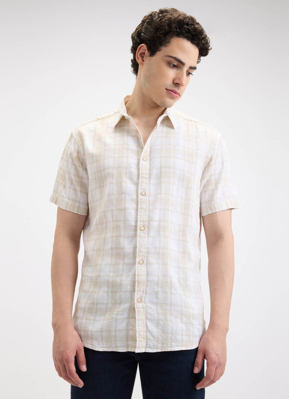 Men Green Oxford Check Full Sleeve Shirt, , large image number 1