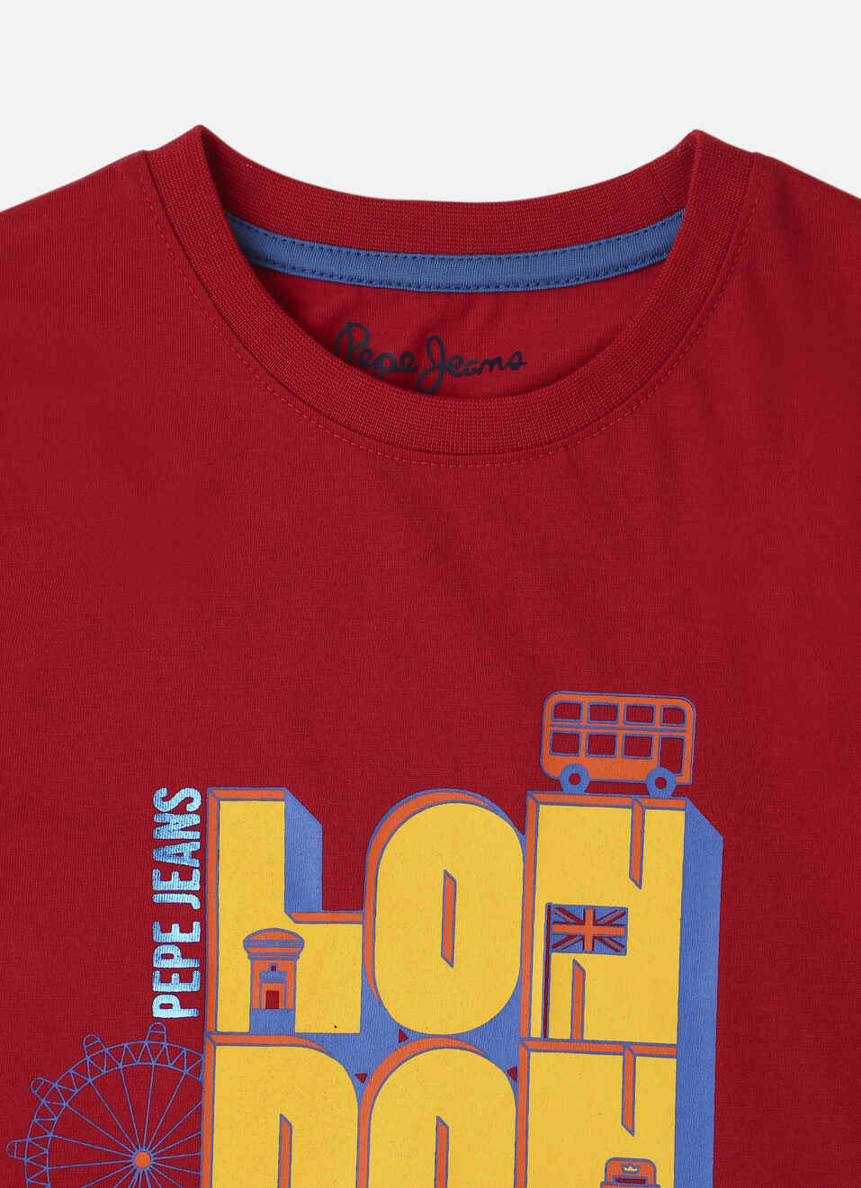 Boys Red London City Inspired Print Short Sleeve T-shirt, , large image number 2
